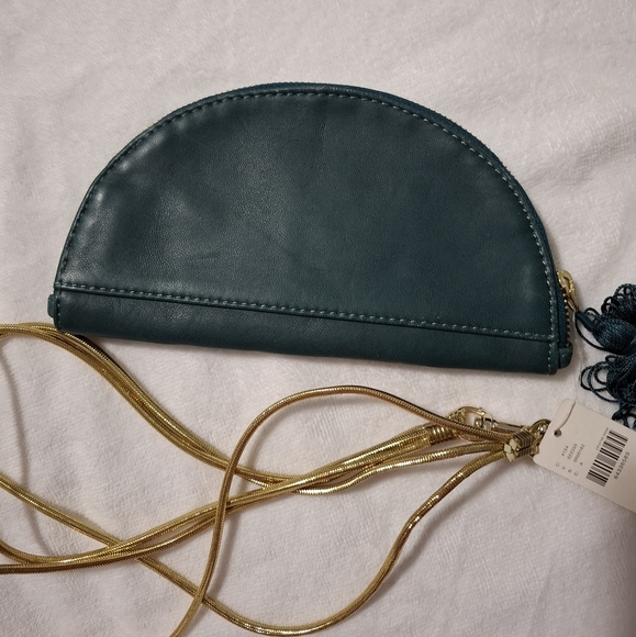 Anthropologie Anna Harlow Russo Monogram A Clutch Beaded Sequin Leather Green - Picture 3 of 12